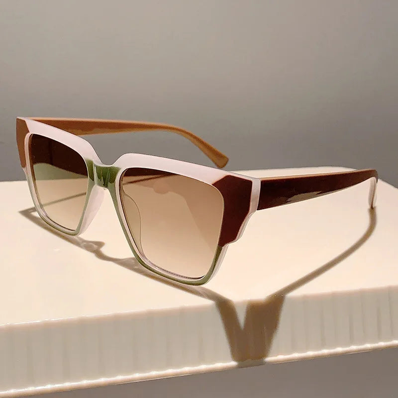 Vintage Candy Color Square Sunglasses Women For Men Trendy Sun Glasses Punk Luxury Brand Designer Popular Travel Shades UV400