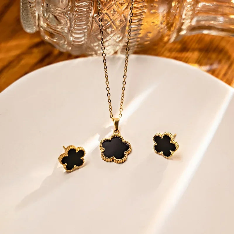 Water Drop Jewelry Set - 4-Piece Fashion Necklace Bracelet Ring Earrings