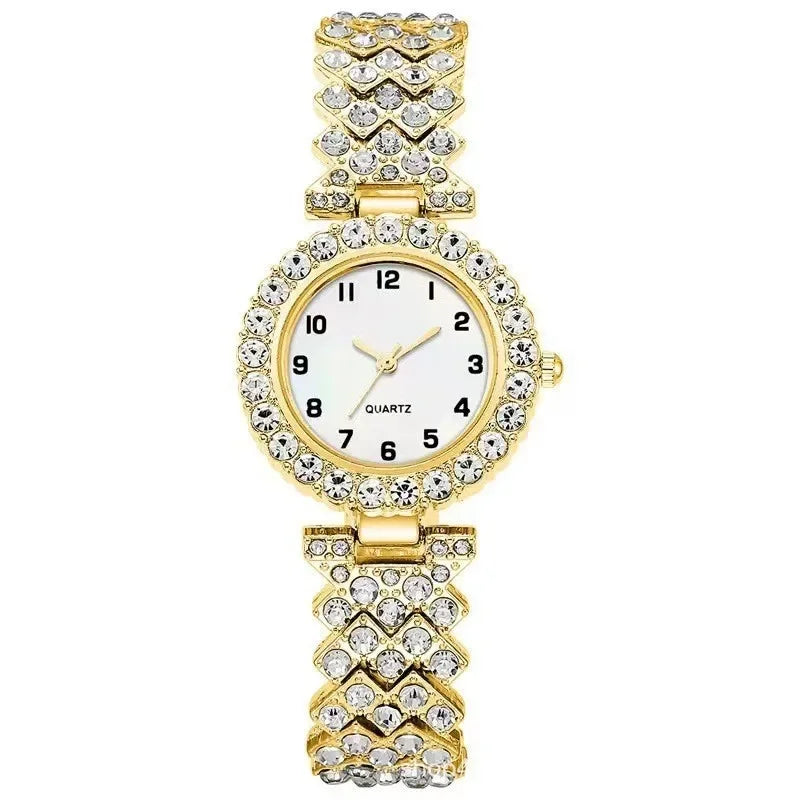 Luxury Women Watch Set - Silver Strap Quartz with Bracelet Gift