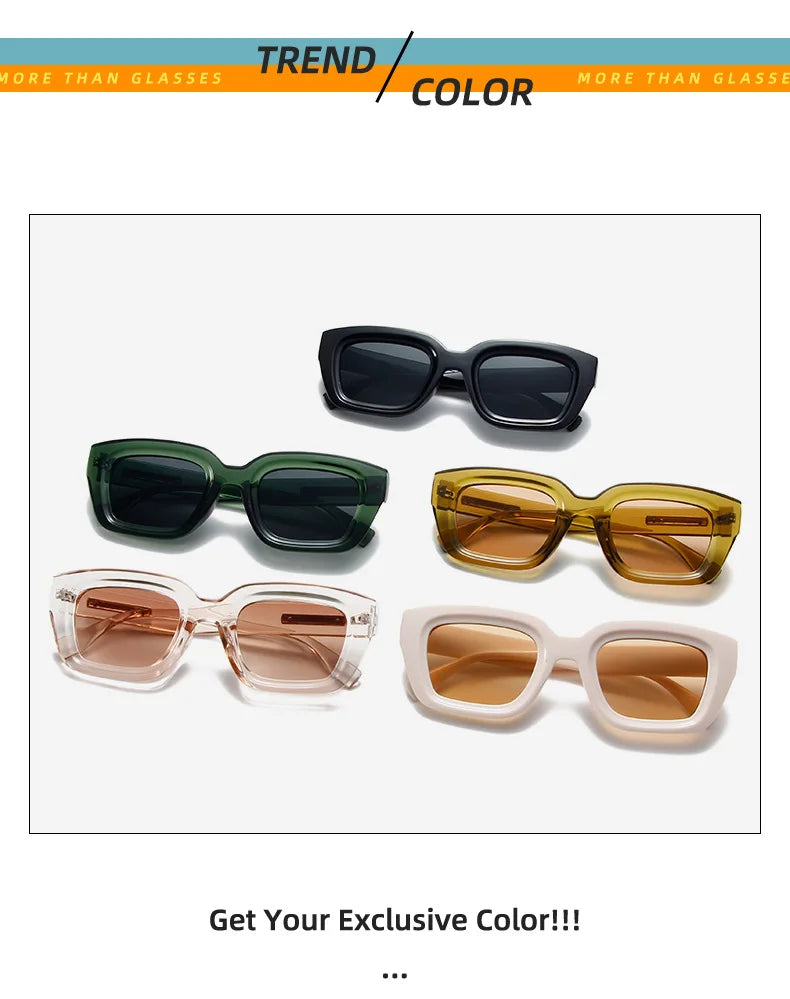 Fashion Vintage Luxury Brand Designer Olive Green Square Sunglasses Women For Men Sun Glasses Punk Popular Rivet Outdoor Shades