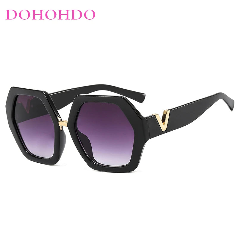 Fashion Luxury Designer Sunglasses Women Men Oversized Polygonal Sun Glasses Female Vintage Travel Driving Shades Eyewear UV400