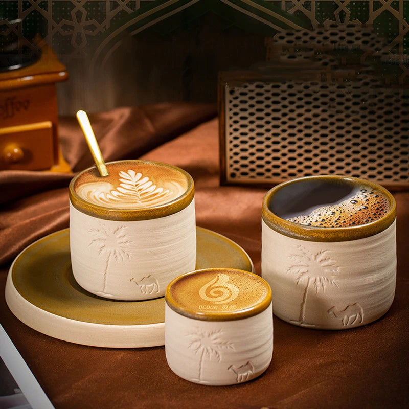 Coarse pottery espresso cup,Ceramic Mug, Simple & High-Grade Coffee Cup, Milk Cup