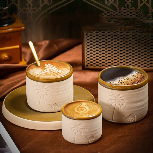 Coarse pottery espresso cup,Ceramic Mug, Simple & High-Grade Coffee Cup, Milk Cup