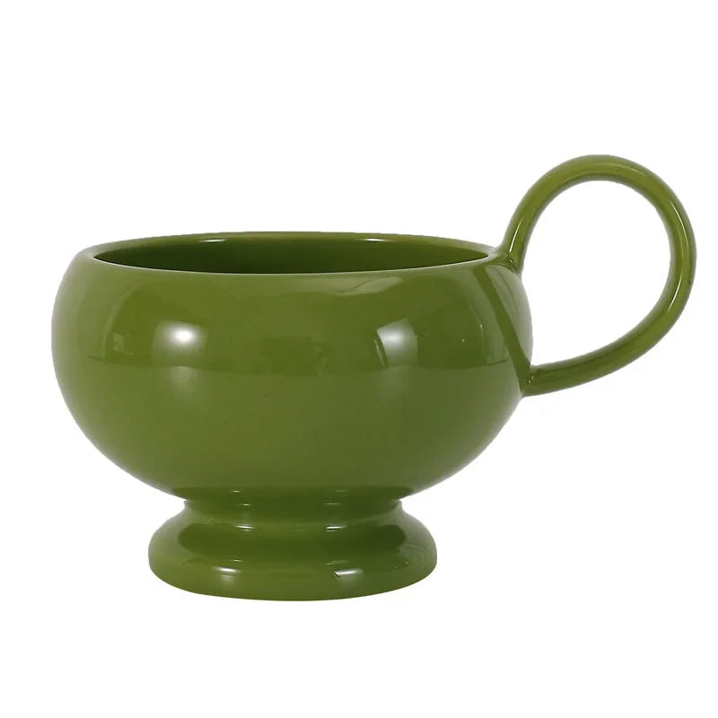 Aladdin Handle Cup,French Retro Home Creative Breakfast Milk Mug,Ceramic Water Mug Coffee Mug,Latte Cups