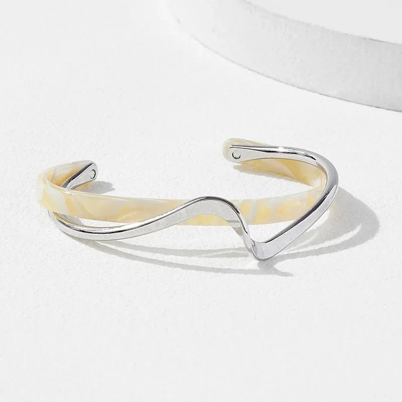 Stainless Steel Fritillaria Roman Round Light Luxury Plate Elegant Charming Golden Gril Fashion Bracelet Evening Jewelry Gift