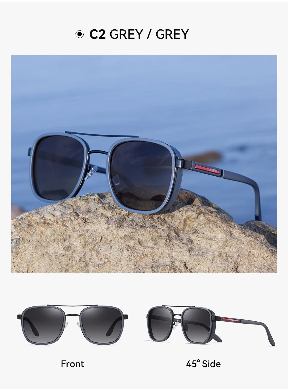 KDEAM Full-Rim Polarized Sunglasses For Men Crafted From High-Quality TR90 Sunglasses Fishing And Driving