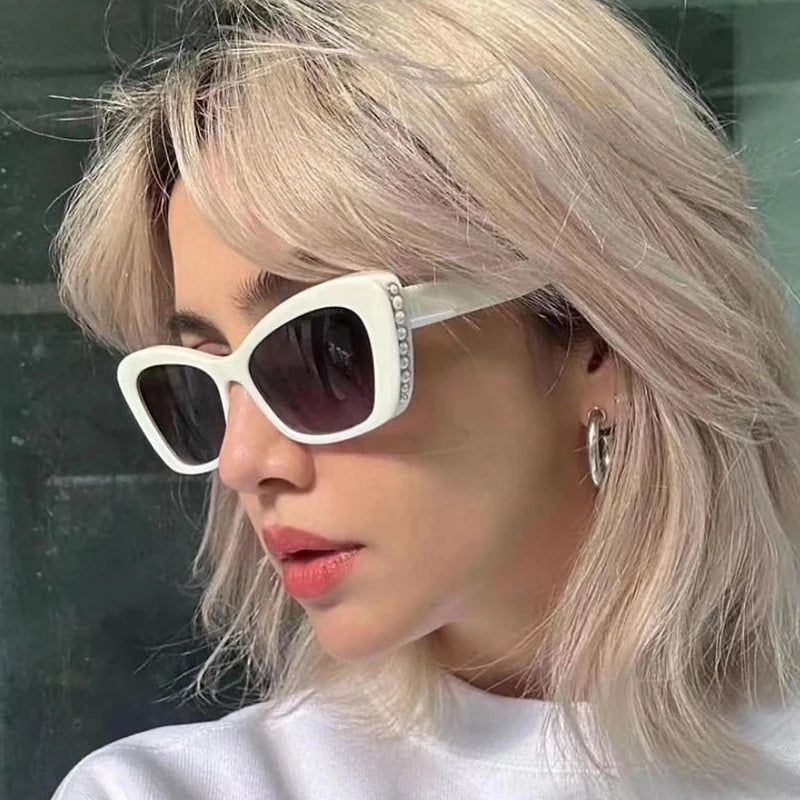 Sexy Ladies Cat Eye Sunglasses Women For Men Trend Luxury Brand Designer Sun Glasses Fashion Vintage Punk Travel Big Shade UV400