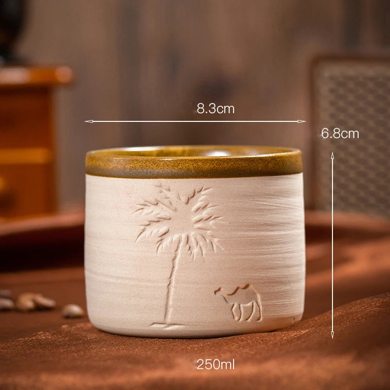 Coarse pottery espresso cup,Ceramic Mug, Simple & High-Grade Coffee Cup, Milk Cup