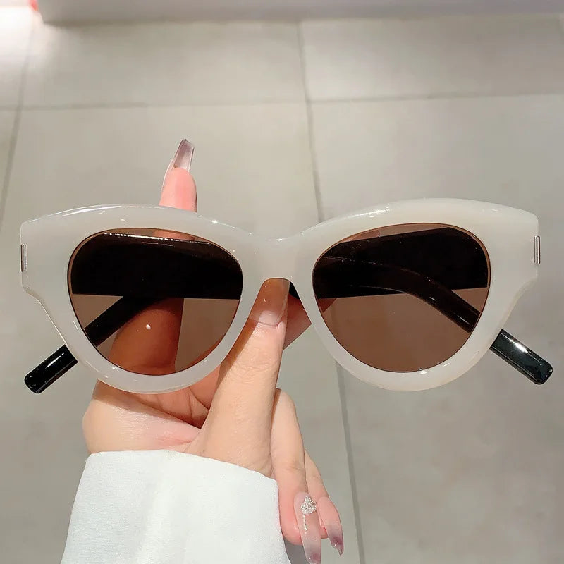 Fashion Vintage Cat Eye Sunglasses Women For Female Sun Glasses Punk Shades Luxury Brand Designer Elegant Lady Eyeglasses UV400