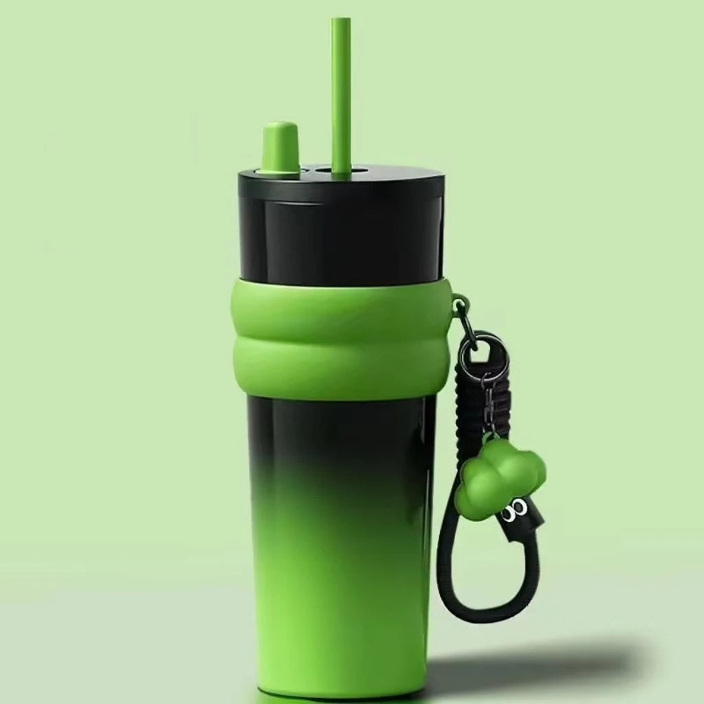 316 Stainless Steel Thermos Cup - Stylish Women's Portable Straw Tumbler