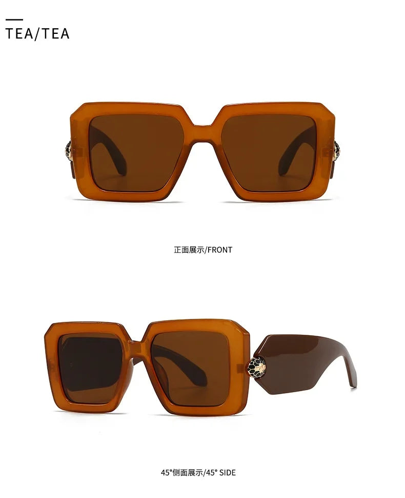 New Oversized Square Sunglasses Women For Female Luxury Brand Designer Vintage Sun Glasses Popular Punk Elegant Sexy Lady Shades