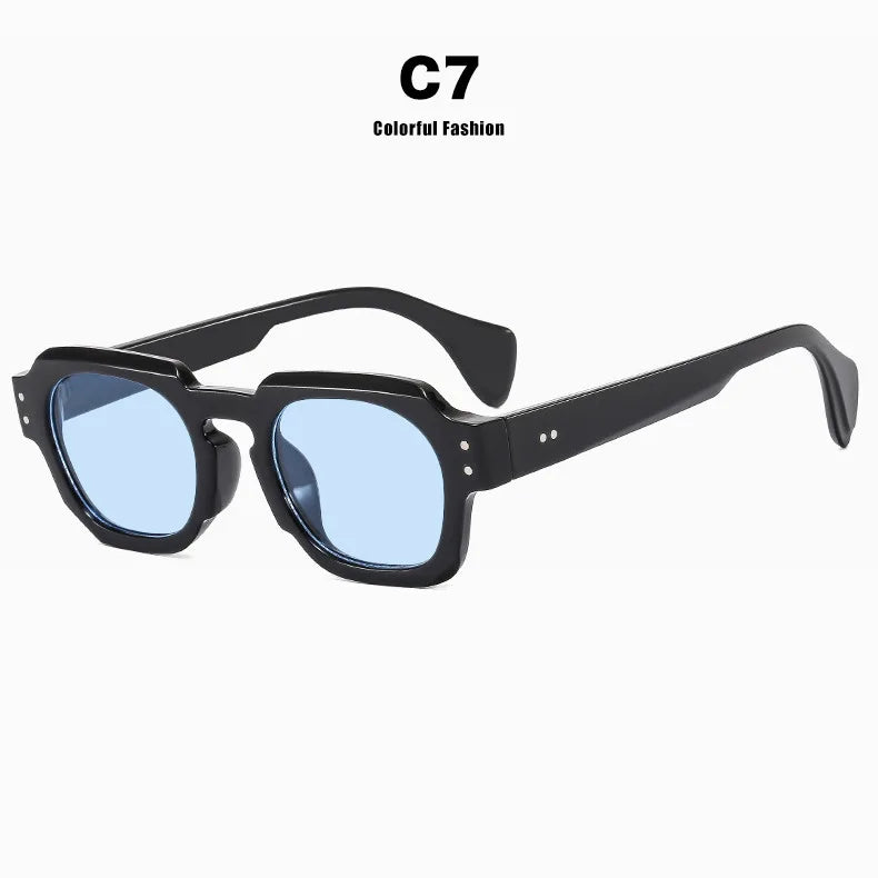 2025 Fashion Small Square Rivets Sunglasses Women Thick Frame Travel Sun Glasses Men's Ladies Sun Shades UV400 Unisex Eyewears