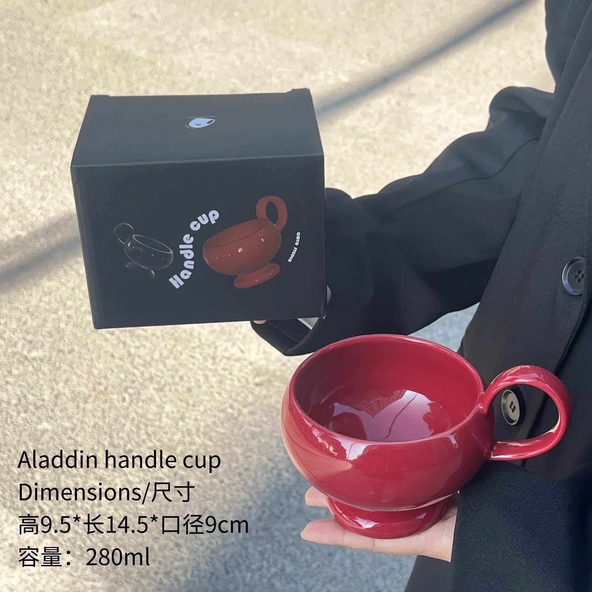 Aladdin Handle Cup,French Retro Home Creative Breakfast Milk Mug,Ceramic Water Mug Coffee Mug,Latte Cups