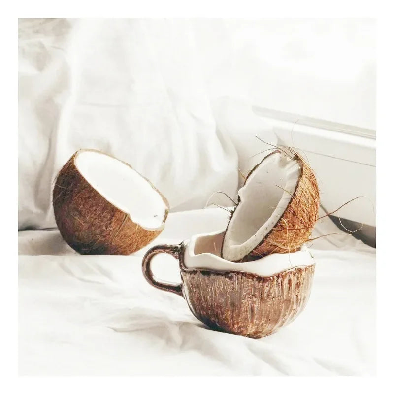 Korean Retro Hand Pinched Ceramic Coffee Cup - 250ml