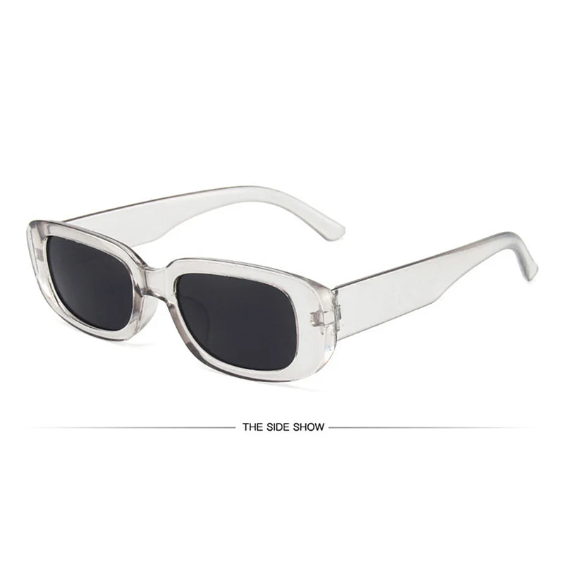 Fashion Black Square Sunglasses Woman Luxury Brand Small Rectangle Sun Glasses Female Gradient Clear Mirror Oculos De Sol