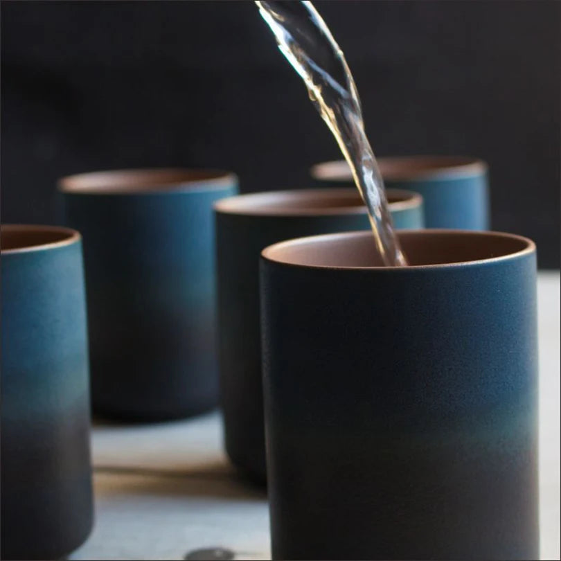 1pc Restaurant Kiln Coffee Cup 200ML Japanese Tea Cup High Temperature Resistant Ceramic Retro Style  Gradient Mug Drinkware