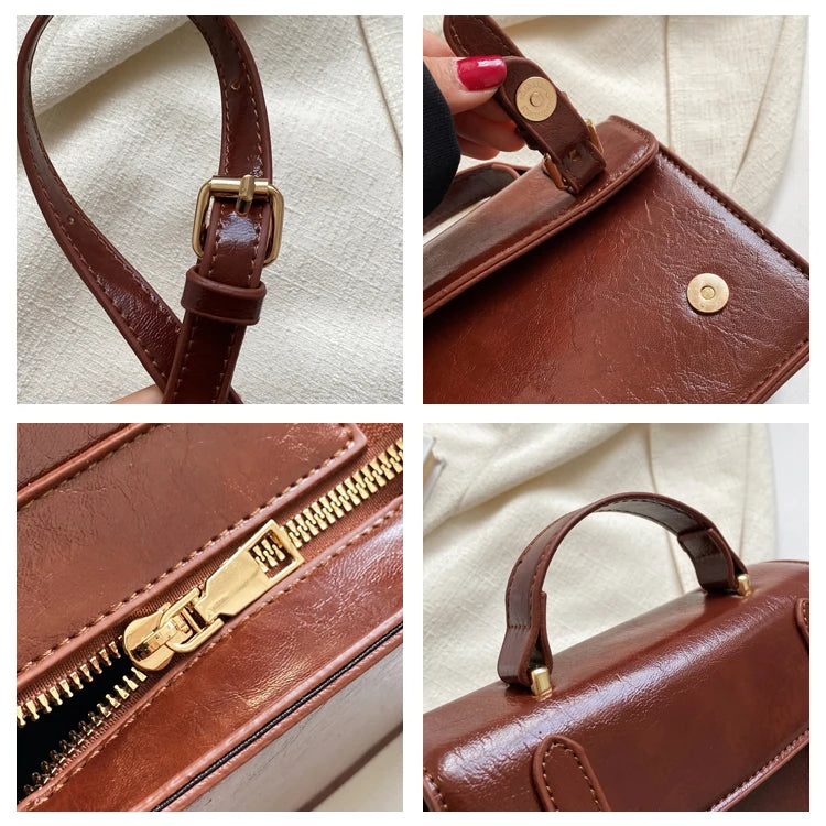 Vintage Women Handbag - Small PU Leather Shoulder Bag
