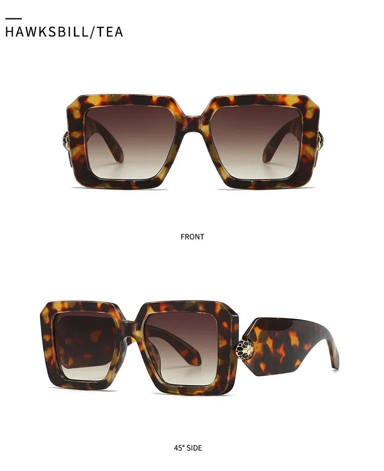 New Oversized Square Sunglasses Women For Female Luxury Brand Designer Vintage Sun Glasses Popular Punk Elegant Sexy Lady Shades