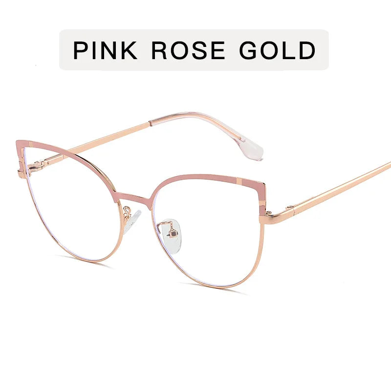 Cute cat eye glasses frame metal anti-blue light glasses female ins fashion spring leg glasses frame computer goggles whosale