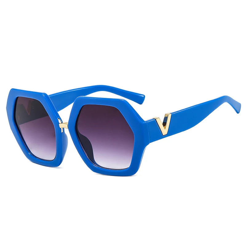 Fashion Luxury Designer Sunglasses Women Men Oversized Polygonal Sun Glasses Female Vintage Travel Driving Shades Eyewear UV400