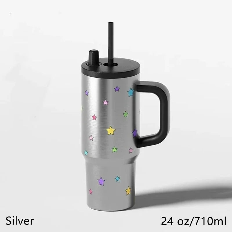 316 Stainless Steel Thermos Cup - Stylish Women's Portable Straw Tumbler