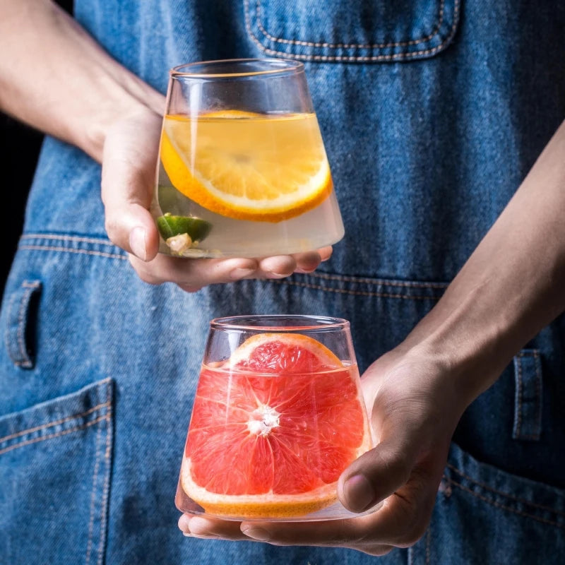 Creative Glass Glass Household High Borosilicate Whiskey Glass Single Layer Transparent Glass Juice Drink Cup Drinking Cup