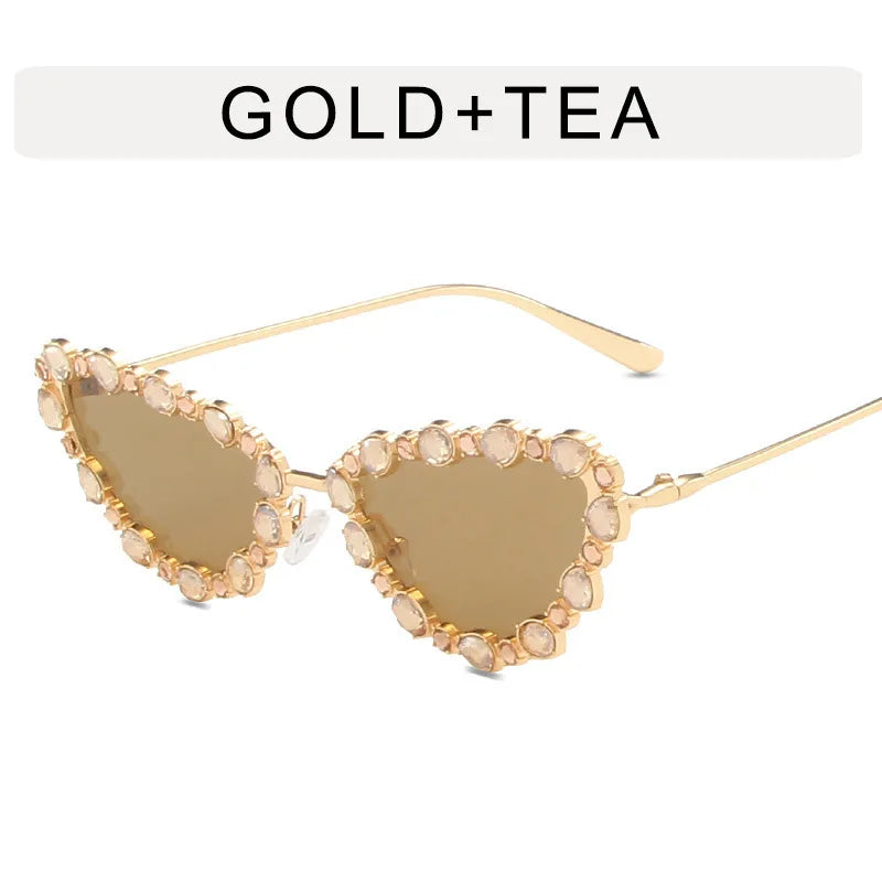 56219 Brand Diamond Sunglasses Women Cat Eye Retro Sun Glasses for Women Luxury Vintage Shades Female Black Oculos