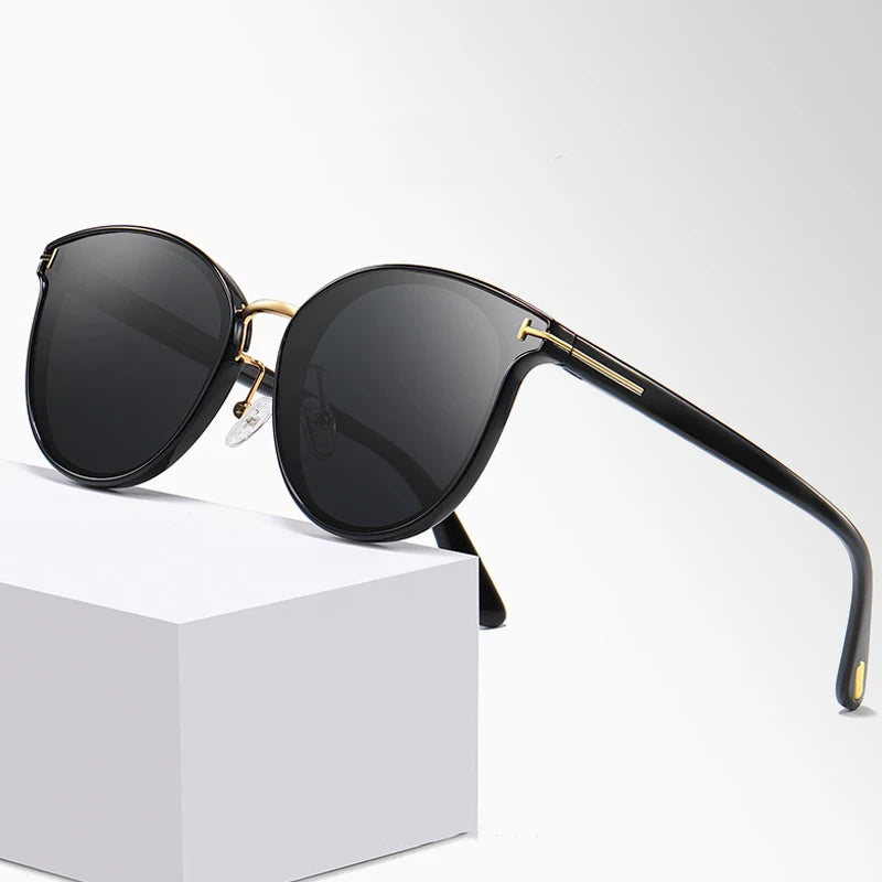 HBK Retro Polarized Sunglasses Woman Cat Eye Fashion Polar Sun Glasses Luxury Ladies Brand Ultralight Tourism Party Driving