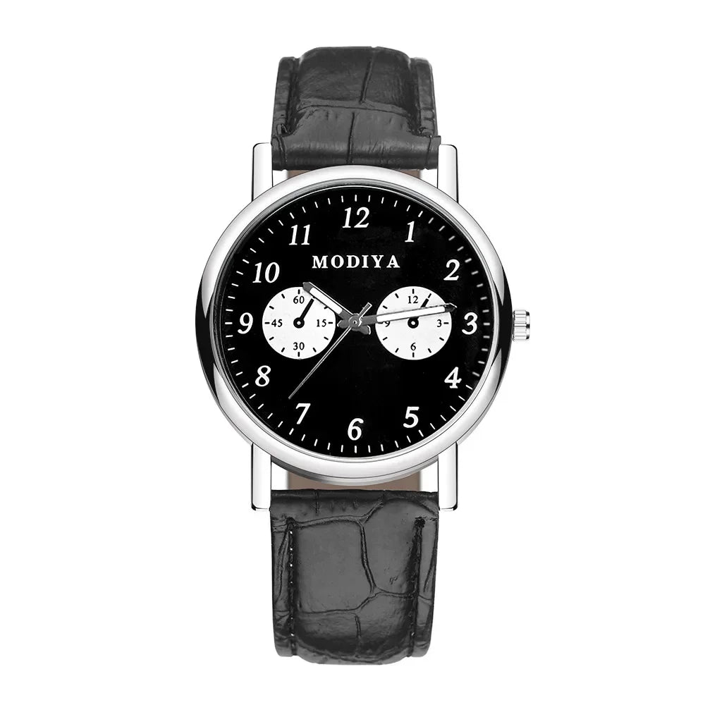 Men's Business Leather Strap Watch - Luxury Quartz Wristwatch