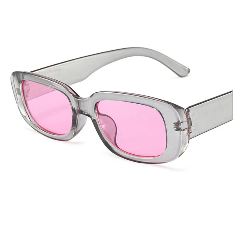 Fashion Black Square Sunglasses Woman Luxury Brand Small Rectangle Sun Glasses Female Gradient Clear Mirror Oculos De Sol