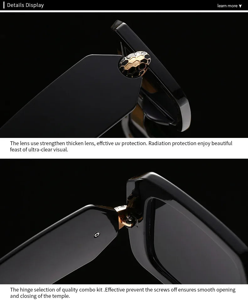 New Oversized Square Sunglasses Women For Female Luxury Brand Designer Vintage Sun Glasses Popular Punk Elegant Sexy Lady Shades