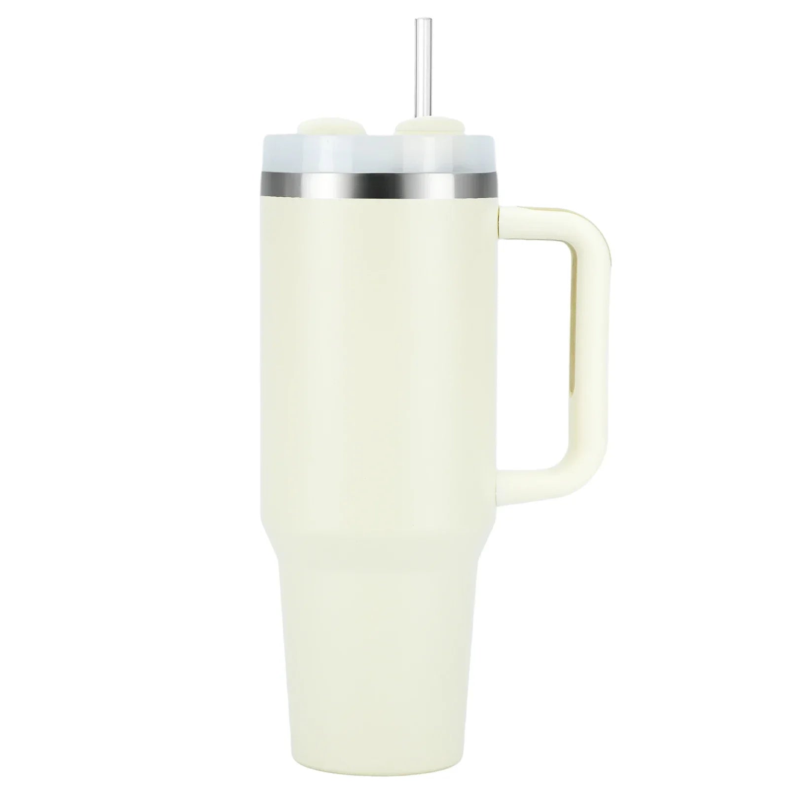 40oz Stainless Steel Tumbler with Handle & Straw - Vacuum Insulated Travel Mug