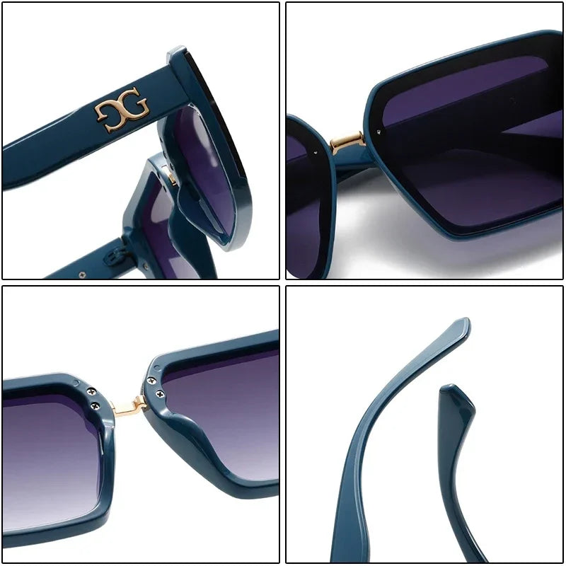 2025 New Fashion Brand Luxury Designer Sunglasses Women Square Letter Vintage Shades Glasses Summer Travel Trendy Sunglasses