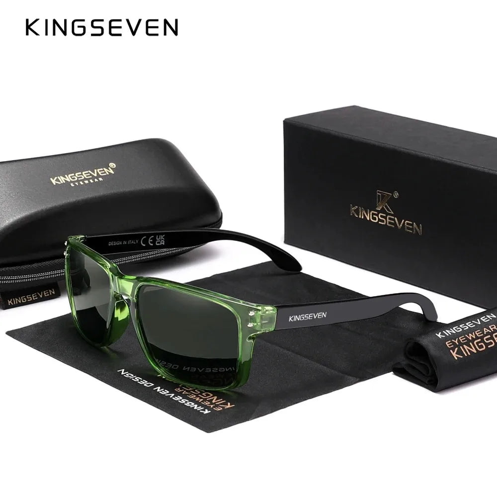 KINGSEVEN Rectangle Retro TR90 Polarized Sunglasses Women Men Cycling UV400 Climbing Glasses Anti-glare Outdoor Sports Eyewear