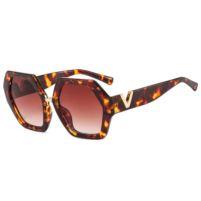 Fashion Luxury Designer Sunglasses Women Men Oversized Polygonal Sun Glasses Female Vintage Travel Driving Shades Eyewear UV400