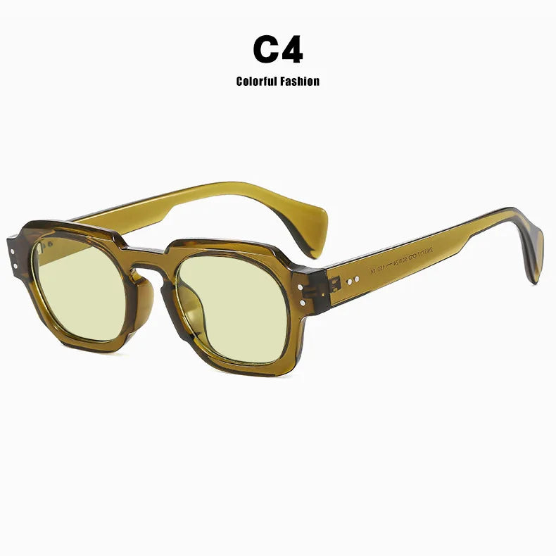2025 Fashion Small Square Rivets Sunglasses Women Thick Frame Travel Sun Glasses Men's Ladies Sun Shades UV400 Unisex Eyewears