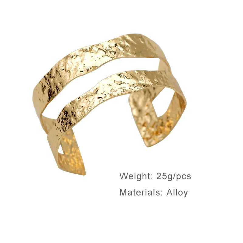 Irregular Hammered Metal Bangle For Women Fashion Jewelry Punk Cuff Bracelets Wholesales Accessories Timeless New Styles 2023443