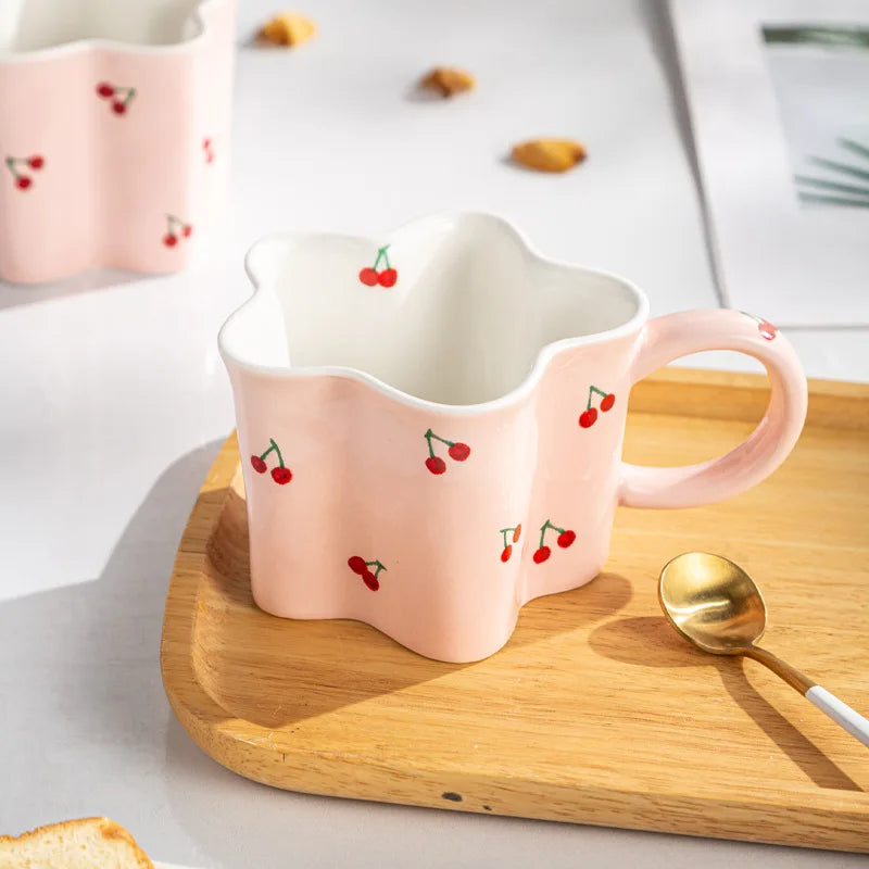 Cherry Print Ceramic Mug - Perfect Gift for Kids