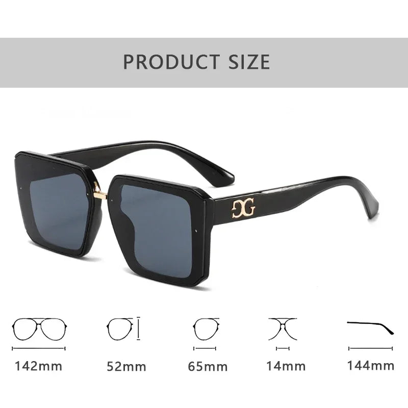 2025 New Fashion Brand Luxury Designer Sunglasses Women Square Letter Vintage Shades Glasses Summer Travel Trendy Sunglasses