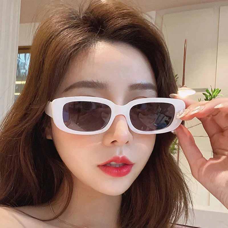 Fashion Black Square Sunglasses Woman Luxury Brand Small Rectangle Sun Glasses Female Gradient Clear Mirror Oculos De Sol