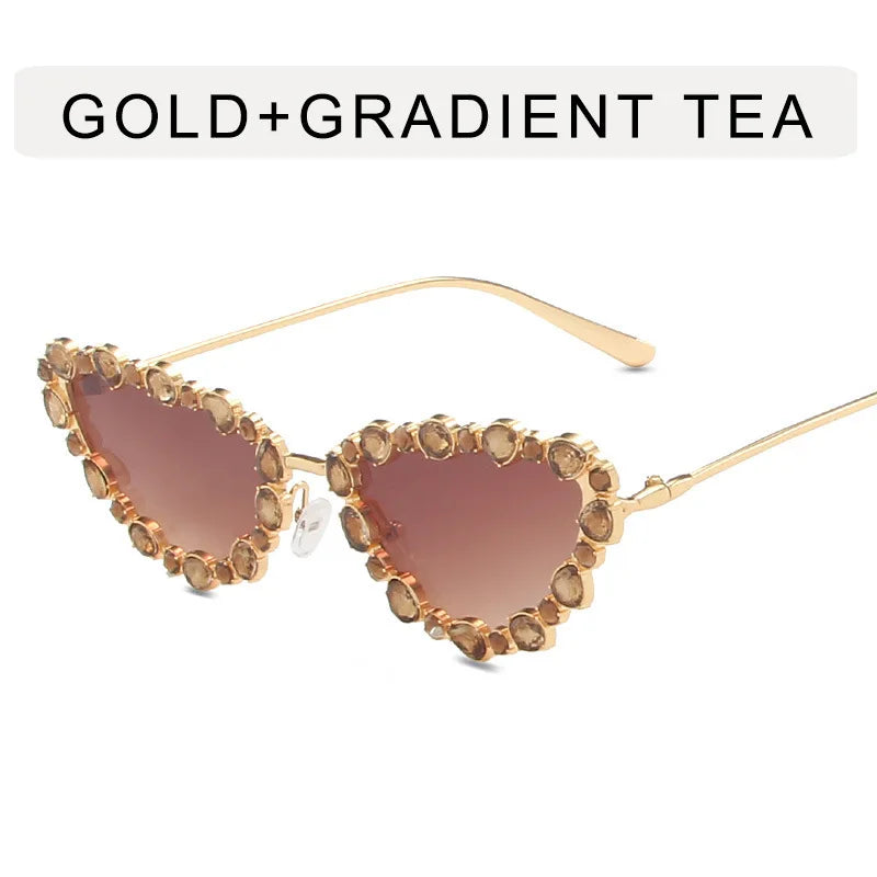 56219 Brand Diamond Sunglasses Women Cat Eye Retro Sun Glasses for Women Luxury Vintage Shades Female Black Oculos
