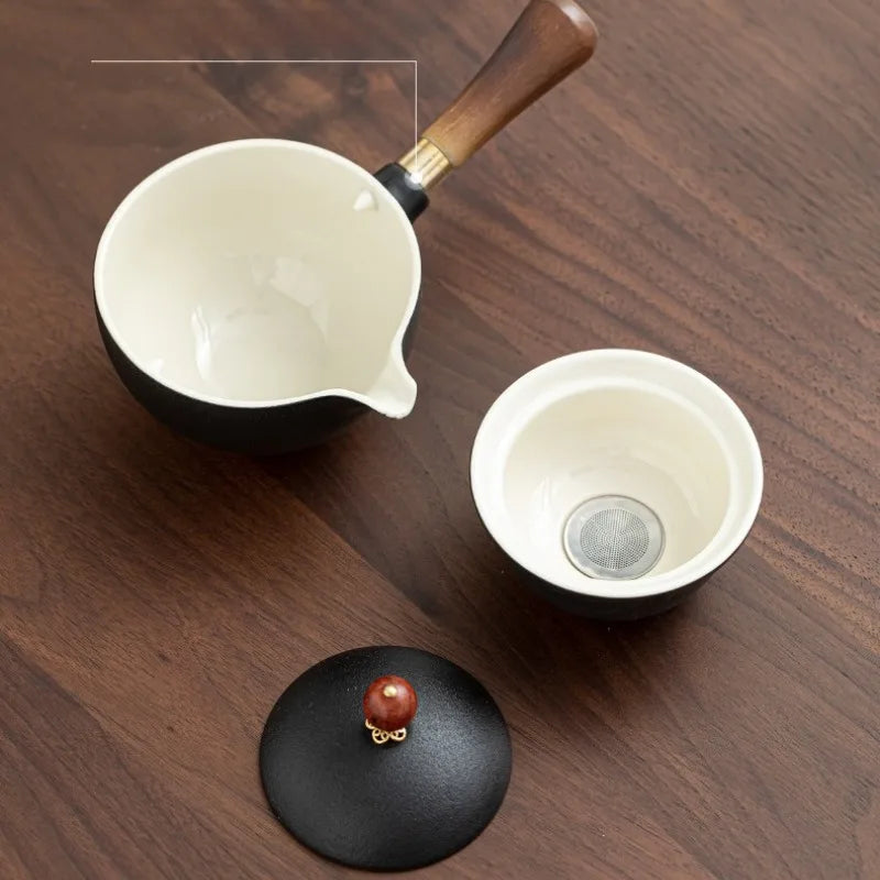 Automatic Rotating Ceramic Teapot - Kung Fu Tea Set