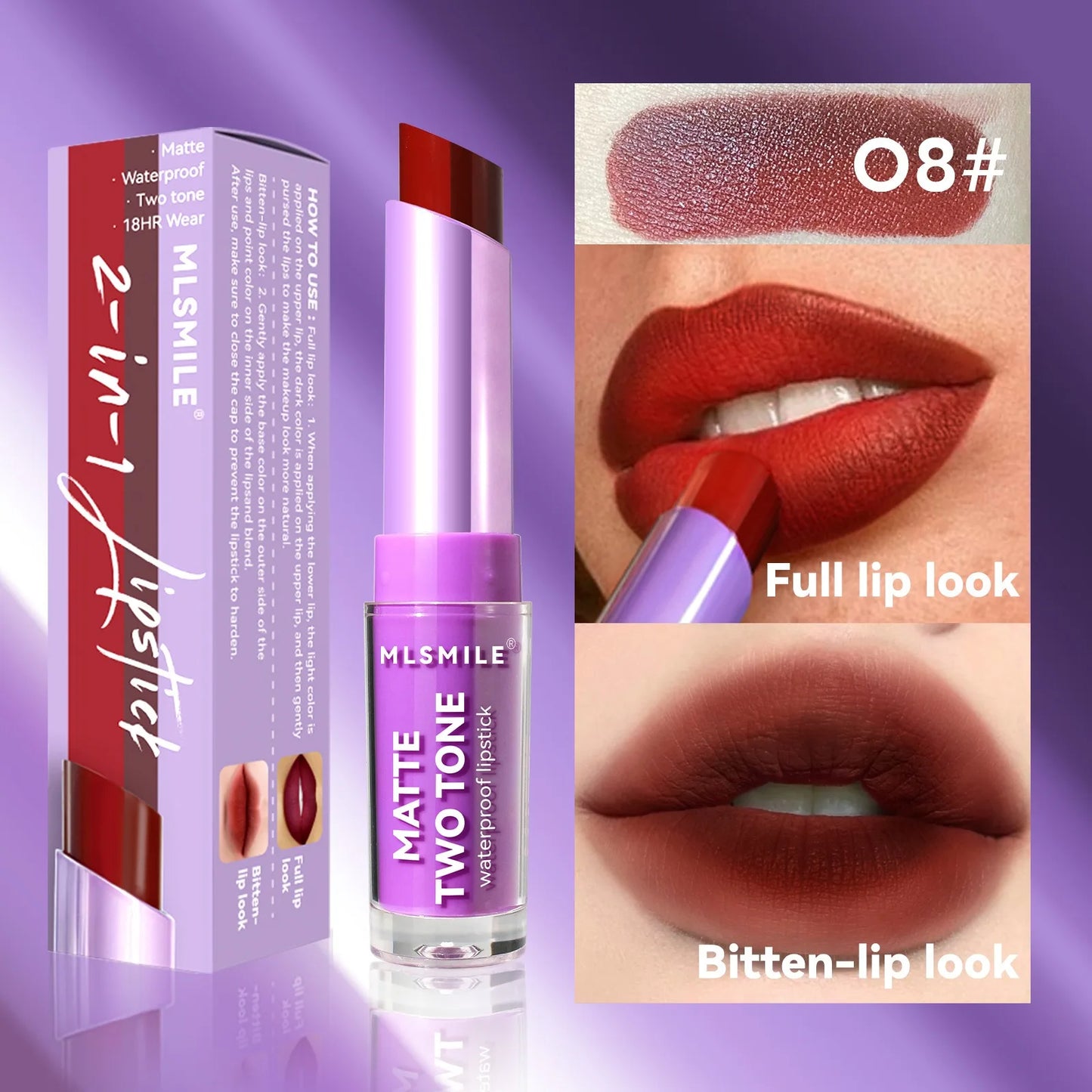 Rose Pink Gradient Lipstick - Waterproof Matte Collection