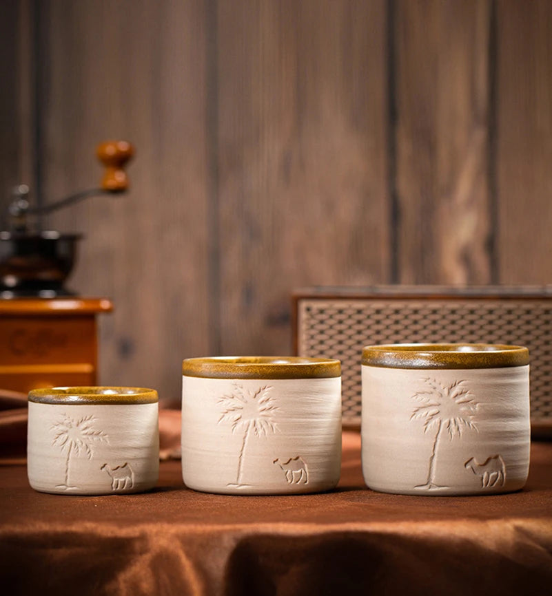 Coarse pottery espresso cup,Ceramic Mug, Simple & High-Grade Coffee Cup, Milk Cup