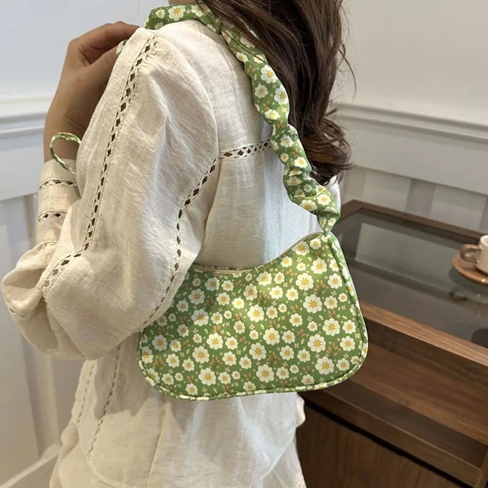New Sweet Corduroy Tote Bag Trendy Gentle Zipper Underarm Bag Large Capacity Women Girl Y2k Strawberry Shoulder Bag