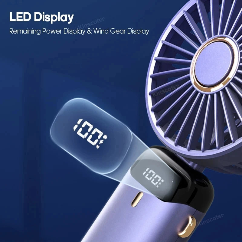 USB Neck Fan - 5 Speed Portable Hanging Fan with Digital Display