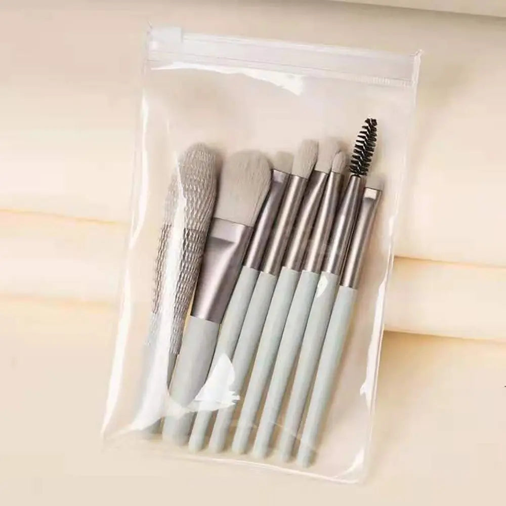 8-Piece Makeup Brush Set with Travel Bag