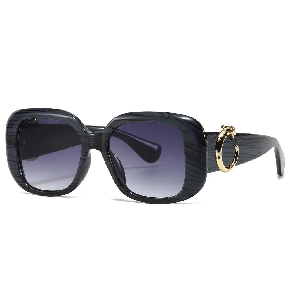 Big Frame Luxury Brand Designer Vintage Square Sunglasses Women For Men Sun Glasses Punk Classic Outdoor Gold Leopard Shades
