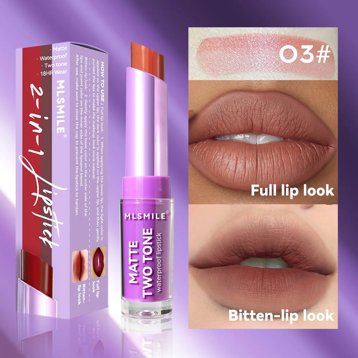 Rose Pink Gradient Lipstick - Waterproof Matte Collection