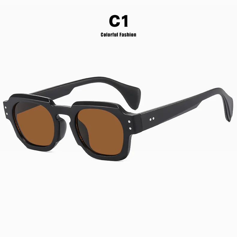 2025 Fashion Small Square Rivets Sunglasses Women Thick Frame Travel Sun Glasses Men's Ladies Sun Shades UV400 Unisex Eyewears